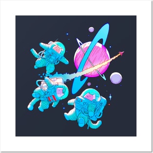 3 Spacecat Planet Shirt Posters and Art